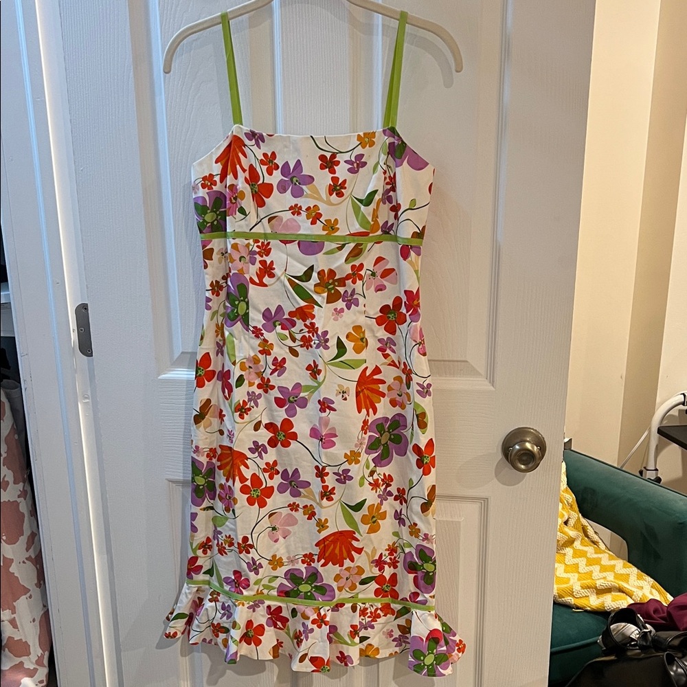 Floral Sleeveless Dress with Ruffle Hem